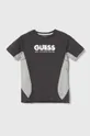 сірий Дитяча бавовняна футболка Guess Для хлопчиків