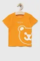 pomarańczowy Guess t-shirt bawełniany dziecięcy Chłopięcy