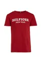 Παιδικό βαμβακερό μπλουζάκι Tommy Hilfiger μπορντό