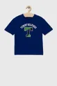 granatowy Tommy Hilfiger t-shirt bawełniany dziecięcy Chłopięcy