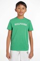 Tommy Hilfiger t-shirt bawełniany dziecięcy nadruk zielony KB0KB08333.74.122.9BYX
