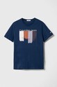Calvin Klein Jeans t-shirt bawełniany dziecięcy nadruk granatowy IB0IB01703.9BYX
