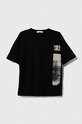 Calvin Klein Jeans t-shirt bawełniany dziecięcy nadruk czarny IB0IB01767.9BYX