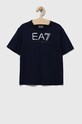 EA7 Emporio Armani t-shirt bawełniany dziecięcy nadruk granatowy 6RBT53.BJ02Z