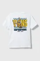 Παιδικό βαμβακερό μπλουζάκι Vans PIZZA FACE SS VN00089UWHT1 λευκό