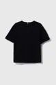 Παιδικό βαμβακερό μπλουζάκι Tommy Hilfiger μαύρο