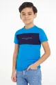 голубой Детская хлопковая футболка Tommy Hilfiger Для мальчиков