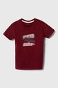 Pepe Jeans tricou de bumbac pentru copii print burgundia PB503732