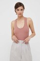 Calvin Klein top z elastanem pomarańczowy K20K205546
