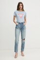 Хлопковая футболка Guess W1YI1B.I3Z14 голубой SS25