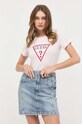 Бавовняна футболка Guess рожевий W1YI1B.I3Z14