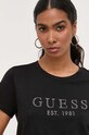 Guess t-shirt bawełniany CRYSTAL czarny W3GI76.K8G01