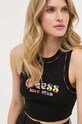 Pamučni top Guess crna W3YP45.K1811
