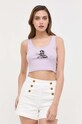 Guess top Guess x Banksy z elastanem fioletowy W3YP63.KA0H1