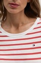 Bavlněné tričko s dlouhým rukávem Tommy Hilfiger WW0WW37861 červená