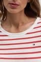 Bavlnené tričko s dlhým rukávom Tommy Hilfiger WW0WW37861 červená