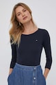 Tommy Hilfiger longsleeve bawełniany WW0WW37861 granatowy SS24