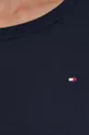 tmavomodrá Bavlnené tričko s dlhým rukávom Tommy Hilfiger