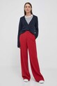 Bombažna kratka majica Tommy Hilfiger WW0WW37882 mornarsko modra AW23