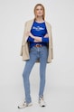 Βαμβακερή μπλούζα με μακριά μανίκια Tommy Hilfiger WW0WW40527 σκούρο μπλε AW23
