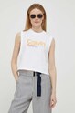 Βαμβακερό Top Calvin Klein Jeans J20J221359 λευκό AW23