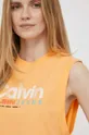 oranžová Bavlnený top Calvin Klein Jeans