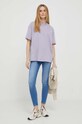 Bombažna kratka majica Calvin Klein Jeans J20J221367 vijolična AW23