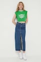 Tommy Jeans top DW0DW16133 zöld AW23
