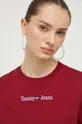 бордо Хлопковая футболка Tommy Jeans