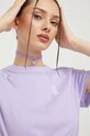 Bombažna kratka majica HUGO 50495095 vijolična AW23