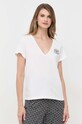 Pinko t-shirt bawełniany regular beżowy 100372.A151