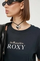 Βαμβακερό μπλουζάκι Roxy μαύρο ERJZT05566