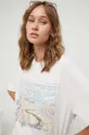 béžová Bavlnené tričko Abercrombie & Fitch