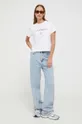 Βαμβακερό μπλουζάκι Abercrombie & Fitch λευκό
