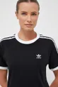 μαύρο Βαμβακερό μπλουζάκι adidas Originals