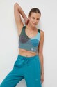 Βαμβακερό τοπ adidas Originals Ksenia Schnaider πράσινο II0761