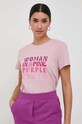 Odzież Marella t-shirt bawełniany 2339760437200 różowy