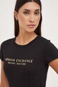 Бавовняна футболка Armani Exchange чорний 8NYTAB.YJG3Z