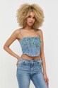 Miss Sixty top jeansowy casual niebieski 6T2XJ1850000