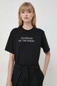 Victoria Beckham tricou din bumbac negru 1323JTS004932A