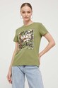 Памучна тениска Vans зелен VN000ACFZBF1