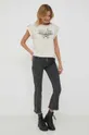 Βαμβακερό μπλουζάκι Pepe Jeans μπεζ