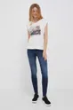 Βαμβακερό μπλουζάκι Pepe Jeans Coraline μπεζ
