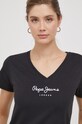 Oblečenie Bavlnené tričko Pepe Jeans Wendys PL505709.999 čierna
