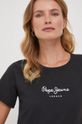 Βαμβακερό μπλουζάκι Pepe Jeans μαύρο PL505710.999
