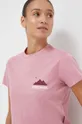 ροζ Βαμβακερό μπλουζάκι Napapijri