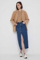 Βαμβακερό μπλουζάκι United Colors of Benetton 3096D102O.34A καφέ AW23