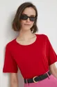 κόκκινο Βαμβακερό μπλουζάκι United Colors of Benetton Γυναικεία