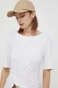 biela Bavlnené tričko Sisley