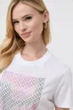 λευκό Βαμβακερό μπλουζάκι BOSS Γυναικεία